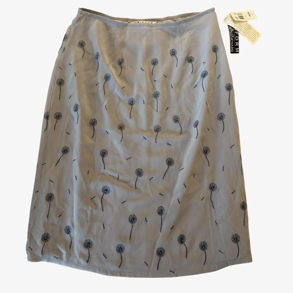 John Paul Richard Grey Dandelion Print Midi Kkirt